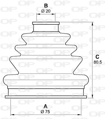 OPEN PARTS gofruotoji membrana, kardaninis velenas SJK7205.00